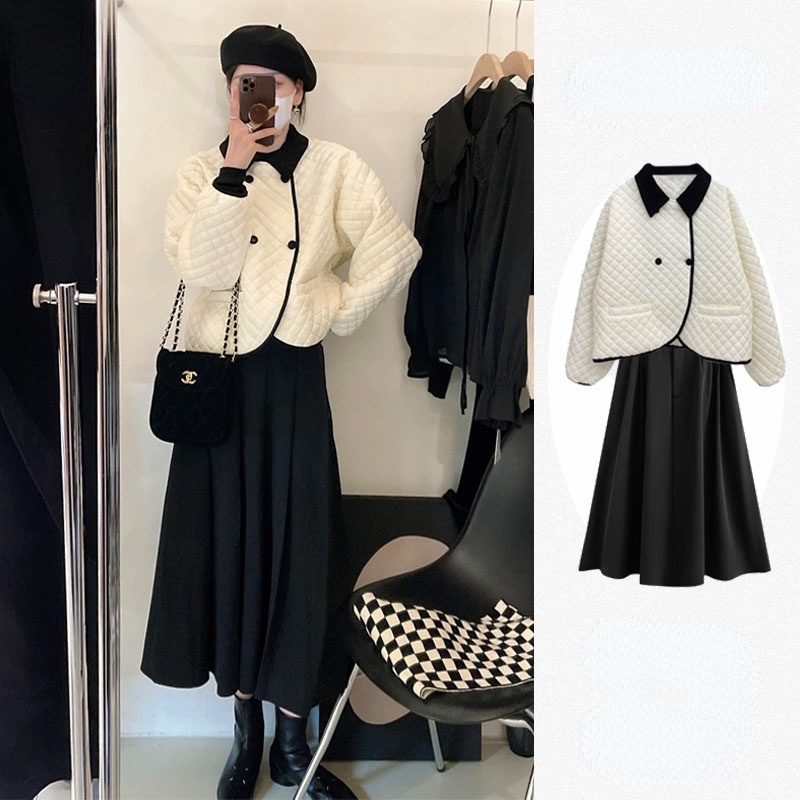 Bộ Áo Khoác Dáng Ngắn + Chân Váy Xinh Xắn Dành Cho Nữ