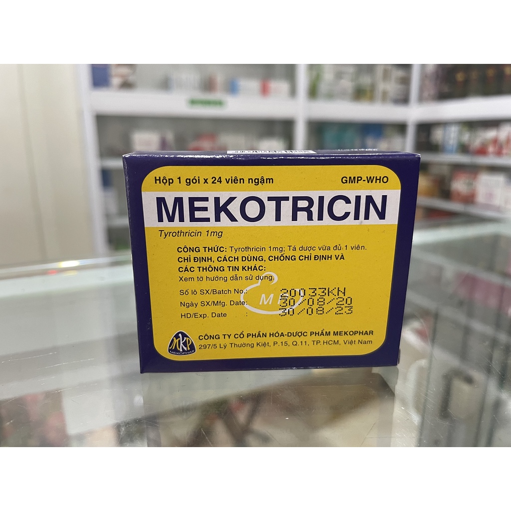 Viên ngậm Mekotricin hộp 24 viên ngậm