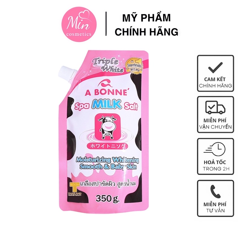 [Chính Hãng] Muối Tắm Trắng Da Sữa Bò Bonne Spa Milk Salk Thái Lan 350g