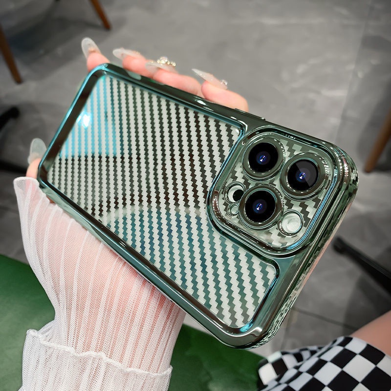Ốp Điện Thoại Sợi Carbon Chống Sốc Sang Trọng Cho iPhone 13 Pro MAX 11 Pro MAX 12 Pro MAX