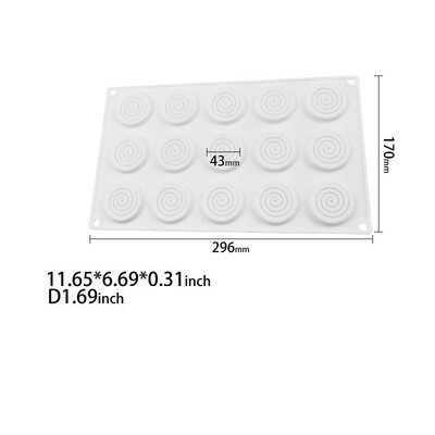Khuôn silicone làm bánh hình tròn 3D 2/6/15 ngăn