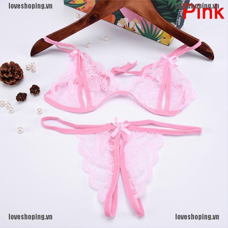 Sét áo ngực cột dây + quần lọt khe chất ren mỏng siêu quyến rũ cho nữ | BigBuy360 - bigbuy360.vn