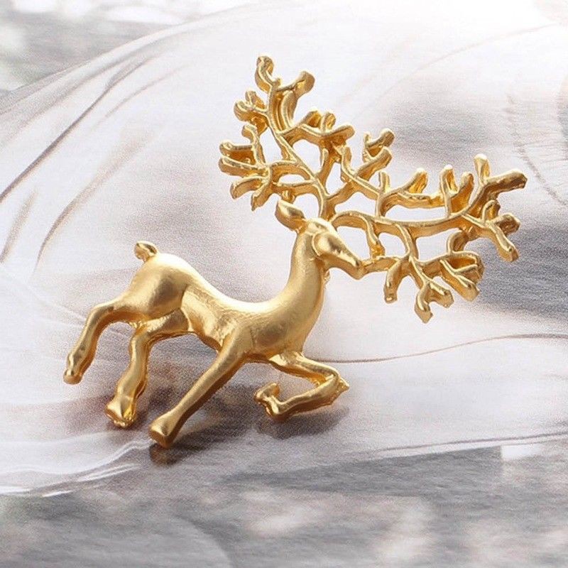 flowersqueen Trâm cài áo hình hươu phong cách Giáng Sinh