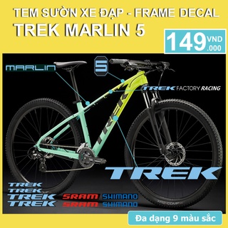 Tem decal dán sườn xe đạp TREK MARLIN 5 2021 | Frame decal | CycleWrap