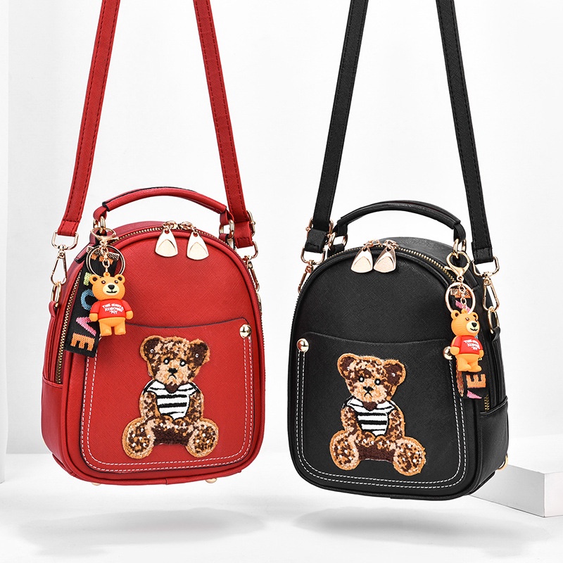 Chuwanglin Women's Multifunction Cartoon Leather Backpack