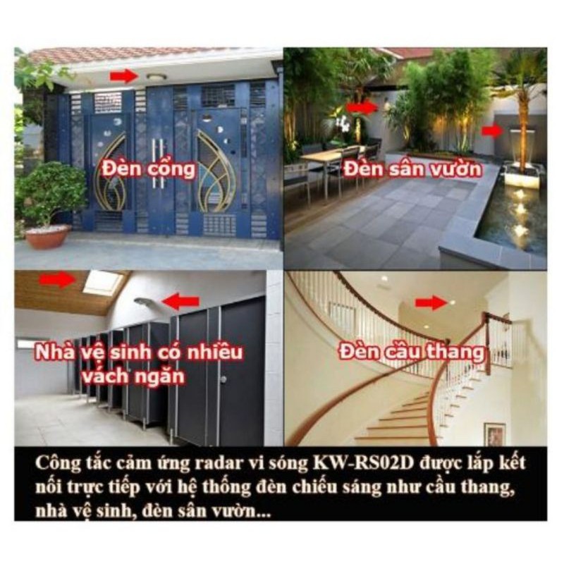 Cảm ứng hồng ngoại âm trần, Công tắc cảm biến tự động bật tắt Đèn -  HÀNG CHÍNH HÃNG