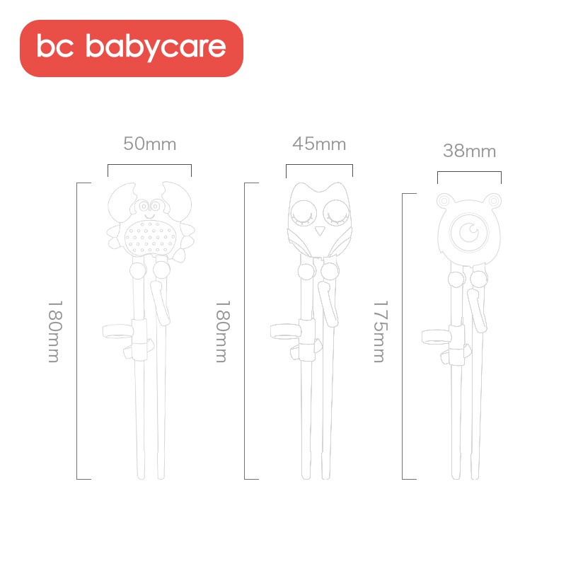 Bc Babycare Đũa tập ăn bằng silicone cho trẻ em 1-3 tuổi