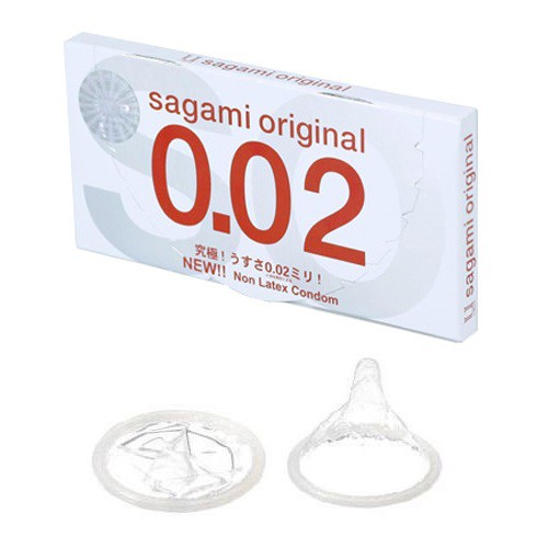 Bao cao su chính hãng Sagami original 0.02 2 cái 1 hộp