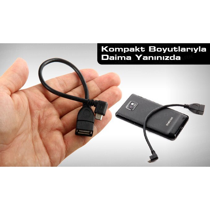 Cáp OTG Micro USB To USB Bẻ cong góc 90 độ  - Loại zin bóc thiết bị