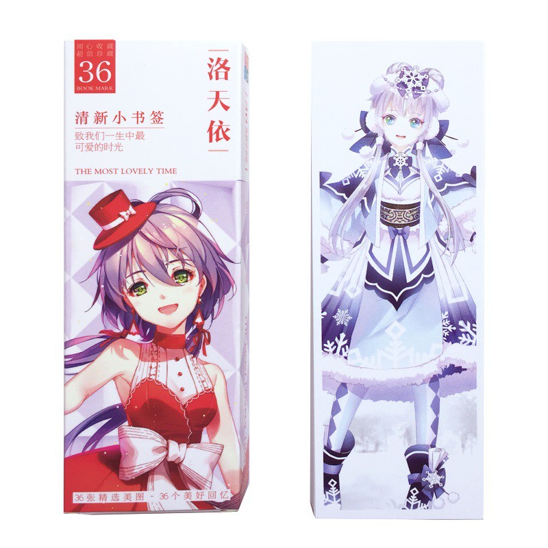 Hộp 36 Đánh Dấu Sách Bookmark Luo Tianyi Vocaloid - Thần Tượng Âm Nhạc