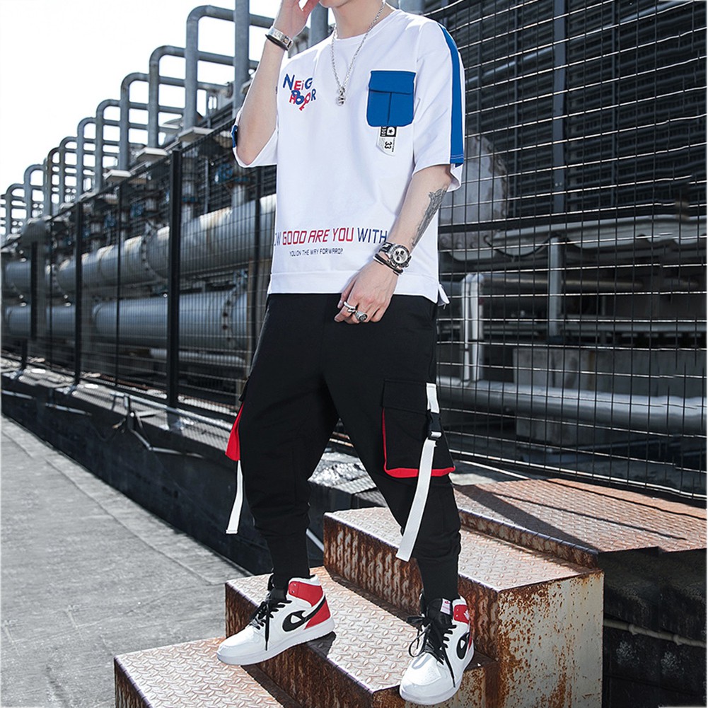 Bộ Đồ Thun Nam Thể Thao Ngắn Tay In Họa Tiết NEIGHBOR Kết Hợp Quần Jogger Túi Hộp Phối Dây SET NAM 90000106C2 | BigBuy360 - bigbuy360.vn