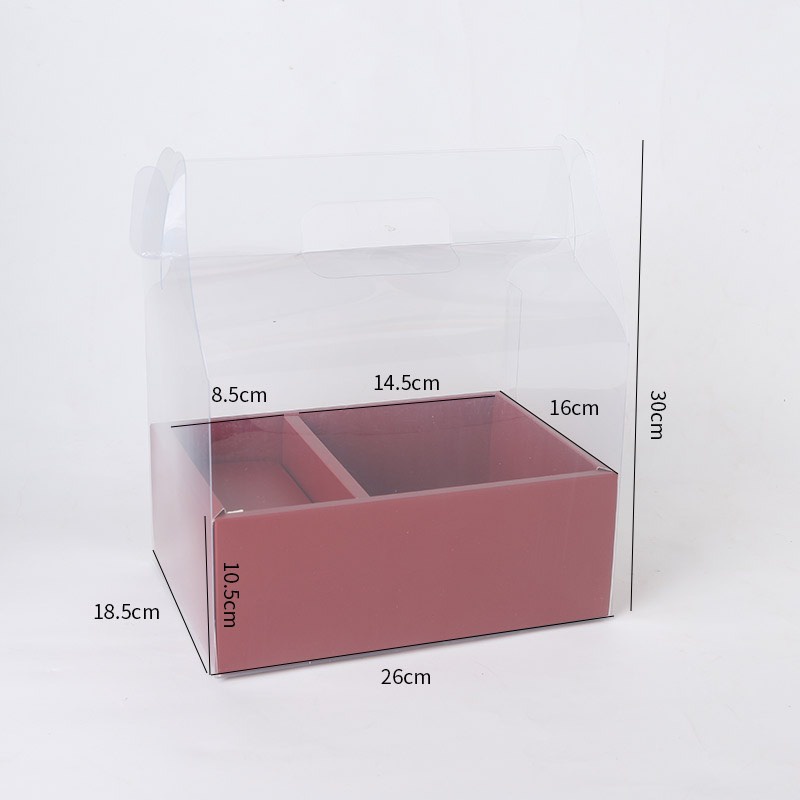 Hộp mica 2 ngăn bánh/hoa