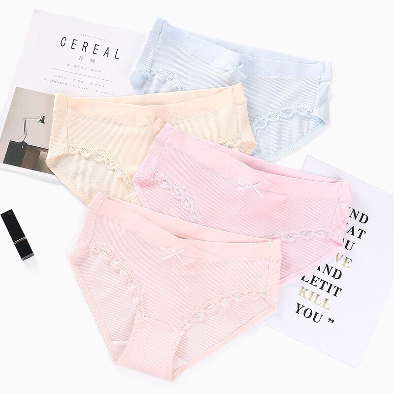 Quần lót bầu chất liệu len tăm pha ren