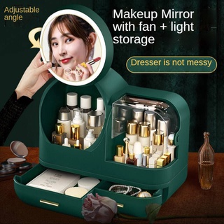 Hộp đựng mỹ phẩm có gương soi, hộp đựng đồ trang điểm có đèn, loại kệ ngăn kéo chống bụi