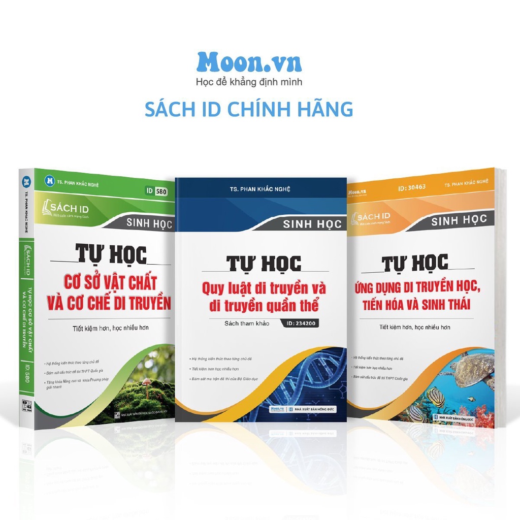 Combo 03 Sách ID ôn thi THPT QG môn sinh học thầy Phan Khắc Nghệ: Sách Tự học theo chủ đề lớp 12