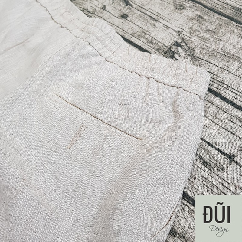 Quần đũi nam cạp chun ống suông dài be