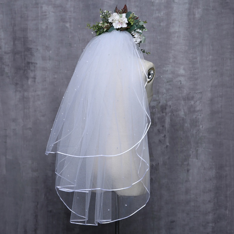 Mạng Che Mặt 3 Tầng Với Lược Kim Loại Và Ruy Băng Cho Cô Dâu / Phù Dâu