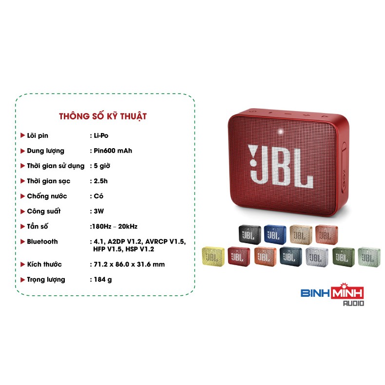 Loa Bluetooth JBL Go 2 - Hàng Chính Hãng