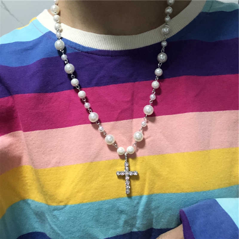Dây chuyền ngọc trai phối mặt thánh giá đính đá lấp lánh trẻ trung 22172