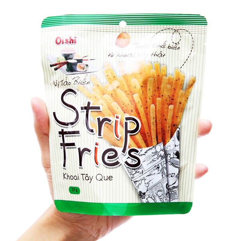 Snack Khoai Tây Que Oishi Strip Fries Vị Tảo Biển (Gói 27g)