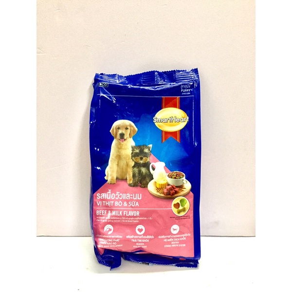 [HOT] Thức Ăn Cho Chó Con Puppy SmartHeart Vị Thịt Bò &amp; Sữa 400g