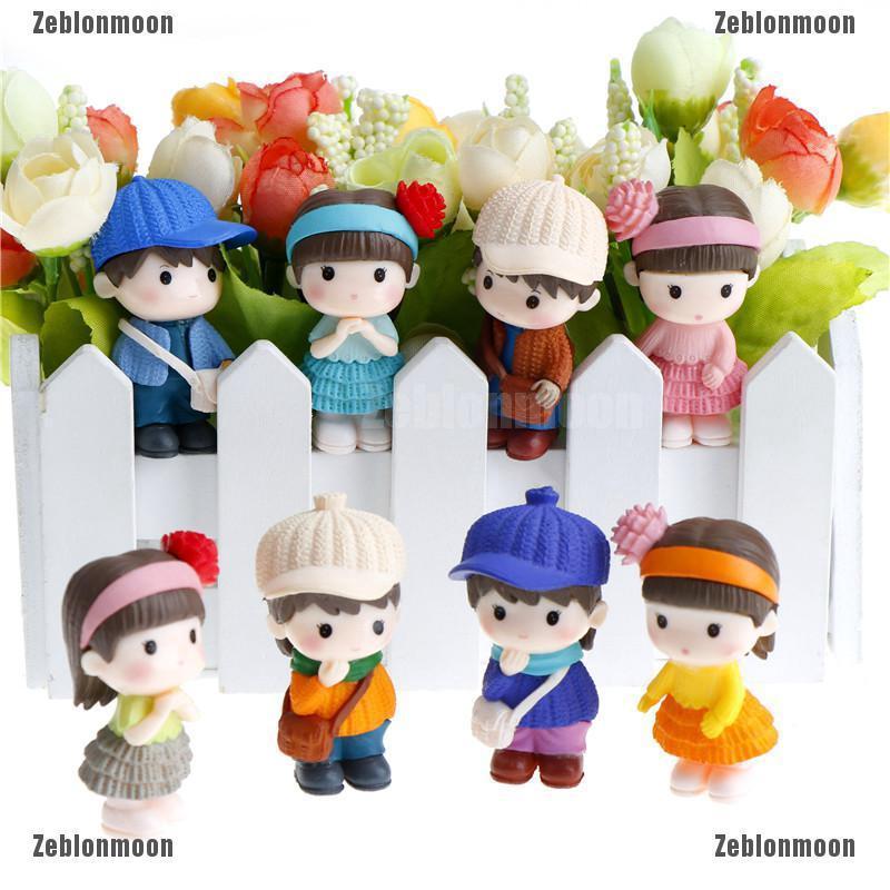 Bộ 2 Mô Hình Nhân Vật Hoạt Hình Bằng Nhựa Trang Trí Sân Vườn