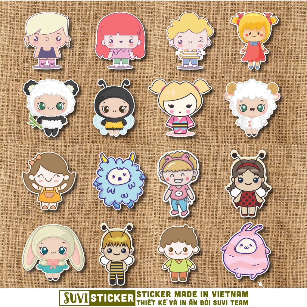 Sticker Hoạt Hình chống nước sticker dán laptop, điện thoại, đàn guitar, mũ bảo hiểm, vali. MSP: K06