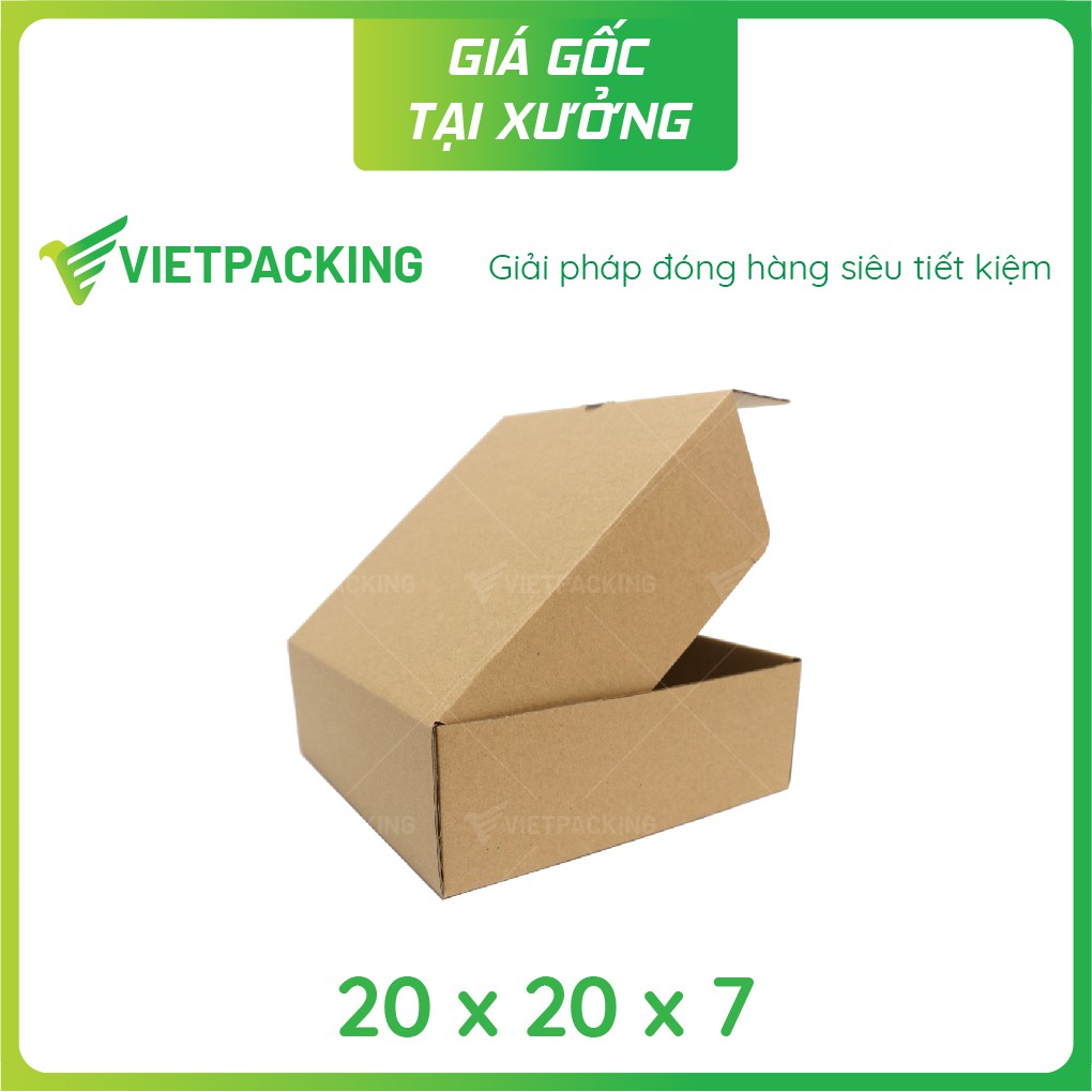 20x20x7 - 25 hộp carton nắp gài đựng quần áo siêu sang chảnh V109