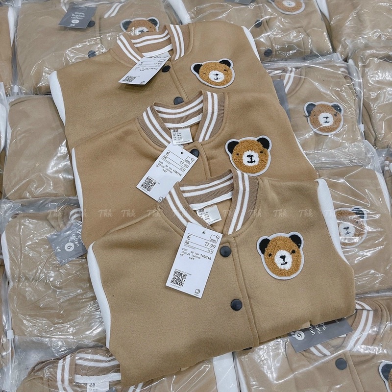 Áo bomber nâu gấu cho bé