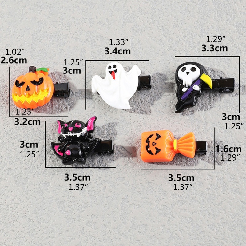 Kẹp Tóc Đính Nơ Phong Cách Halloween Cho Bé Gái