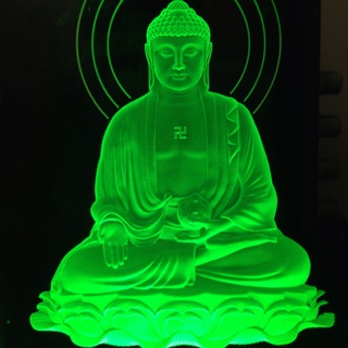 Tranh điện đèn LED: Phật A Di Đà Ngồi (22x15cm)