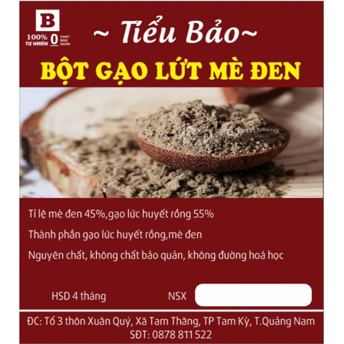 1KG Bột mè đen gạo lức huyết rồng