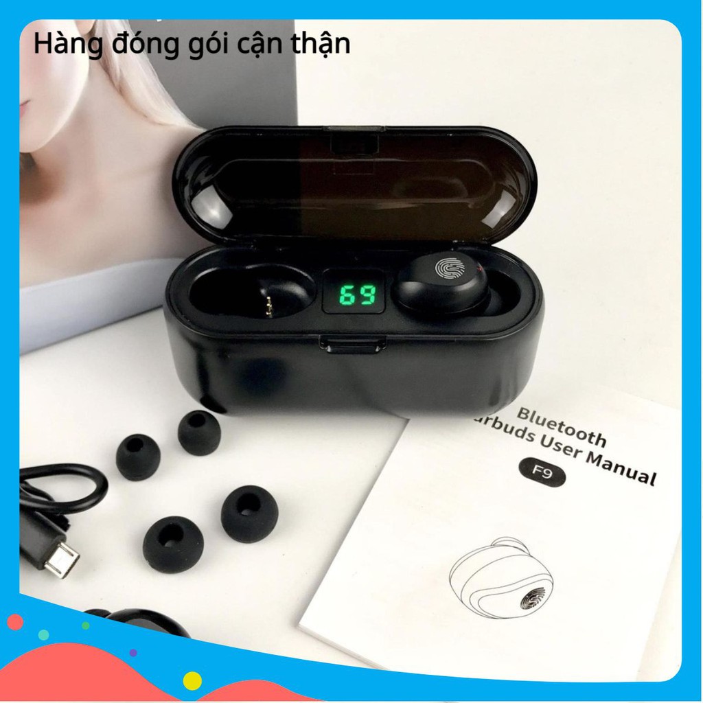 Tai Nghe Bluetooth Không Dây Amoi F9 Nút Cảm Ứng Kiêm Pin Sạc Dự Phòng dientu.shop68