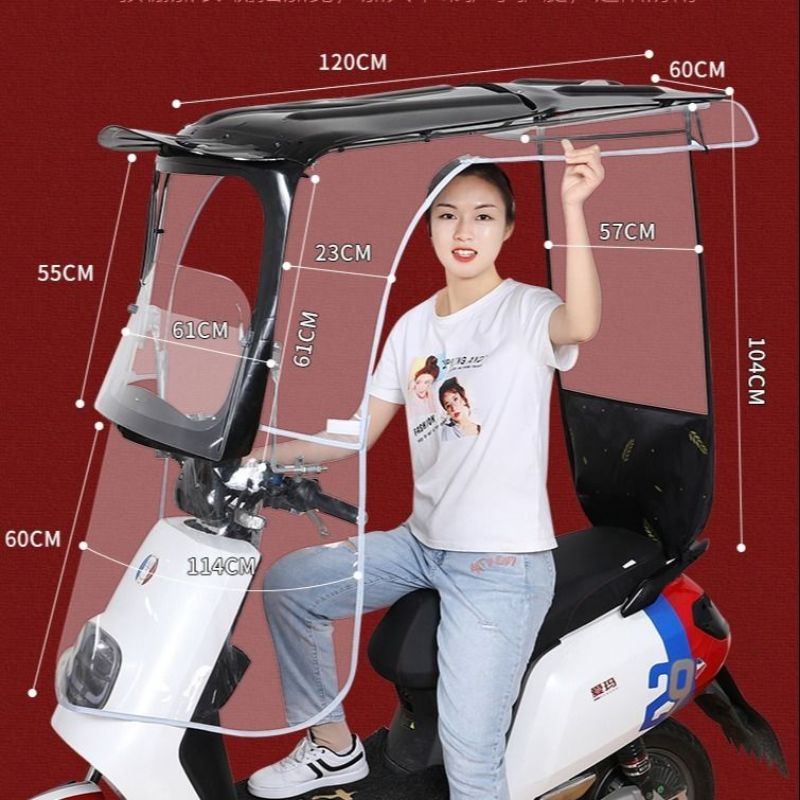 Mái che xe máy và xe đạp điện rèm cạnh tăng rộng 1515