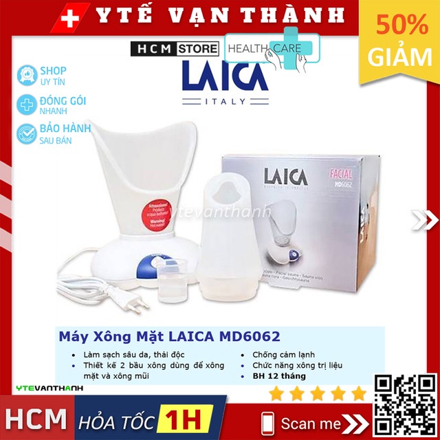✅ Máy Xông Mặt LAICA MD6062 (MD-6062) | Xông hơi nóng mặt mũi, đẹp da mặt spa -VT0238