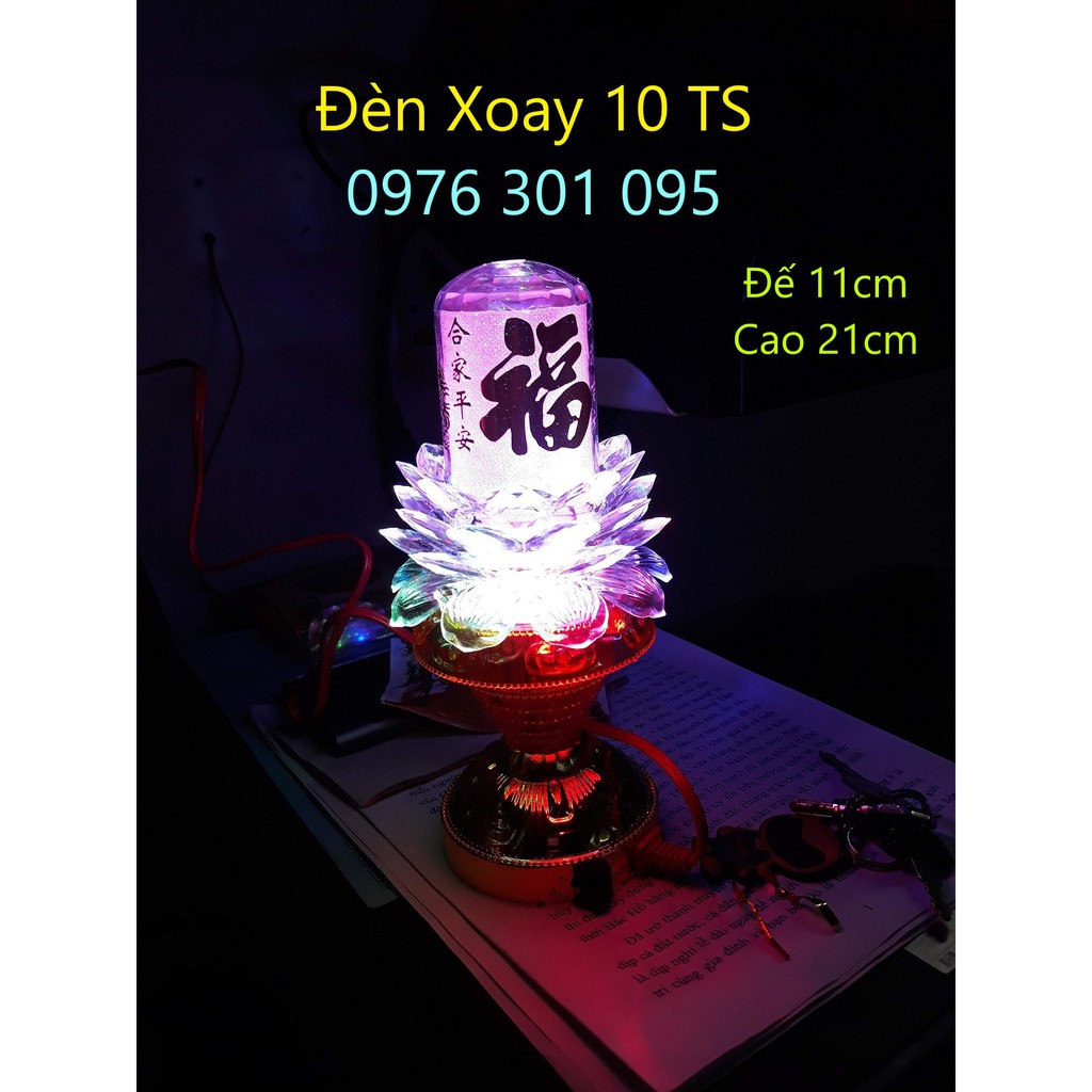 Đèn Thờ Sen Xoay 7 Màu