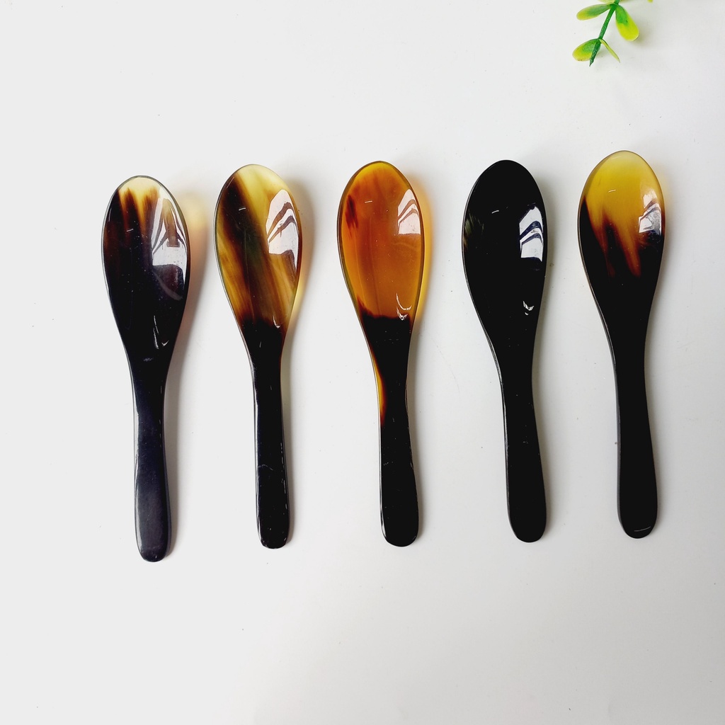 Thìa Sừng Cao Cấp 12.5x3cm Ăn Súp, Chè, Uống Trà, Cà Phê, Thìa Sừng Decor Trang Trí Chụp Ảnh Của Vitrapro