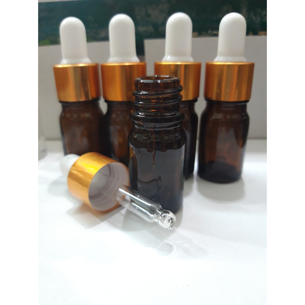 Bộ 5 Chai lọ 5ml Bóp nhỏ giọt đựng nước hoa và chất lỏng serum tinh dầu dừa