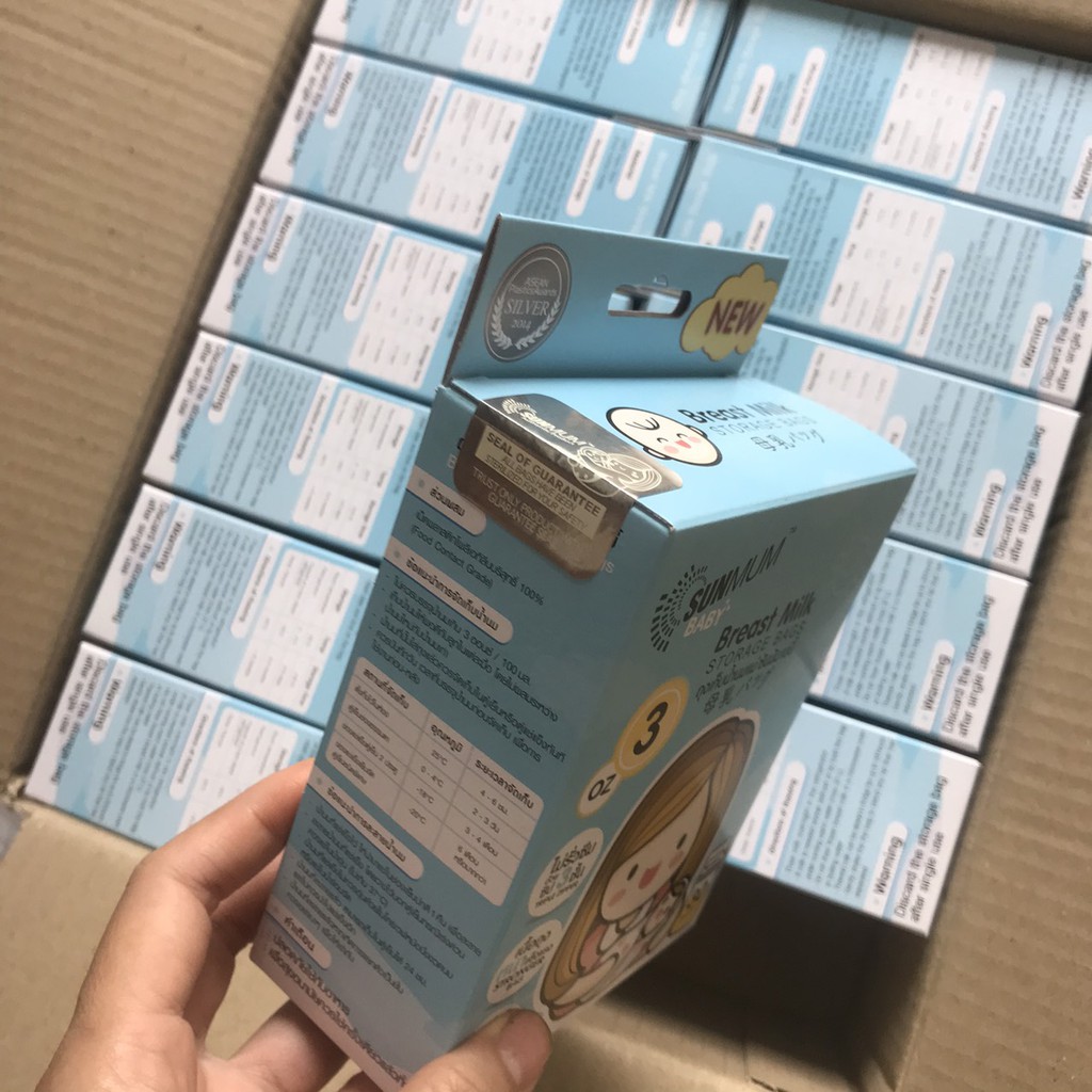 [Sỉ giá tốt] Thùng nguyên seal 12 hộp túi trữ sữa Sunmum 100ml Thái Lan