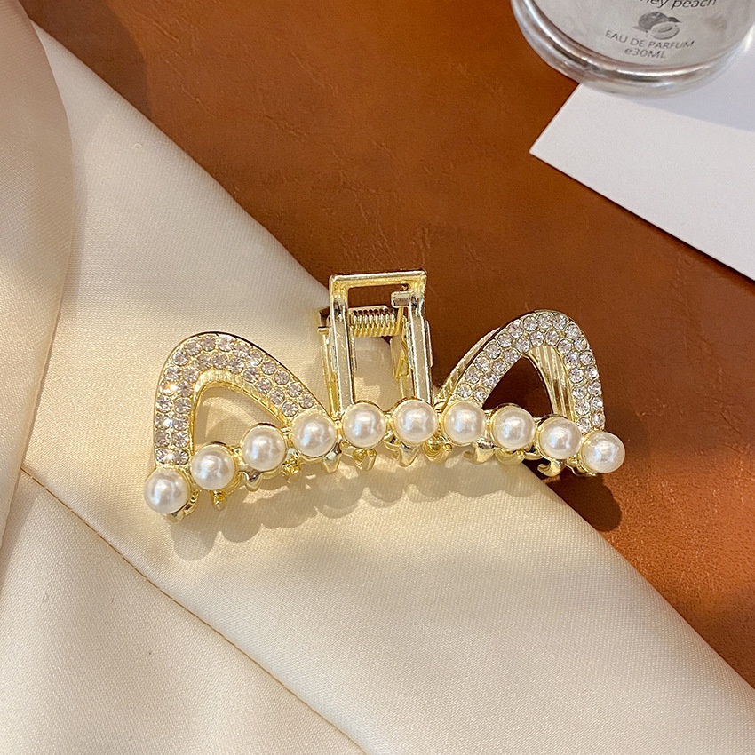 Kẹp tóc kim loại đính đá phong cách Hàn Quốc - Kẹp càng cua loại nhỏ A6040