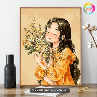 Tranh Tô Màu Theo Số - Tranh Sơn Dầu Số Hóa Hot Trend - Nàng Thơ CGH