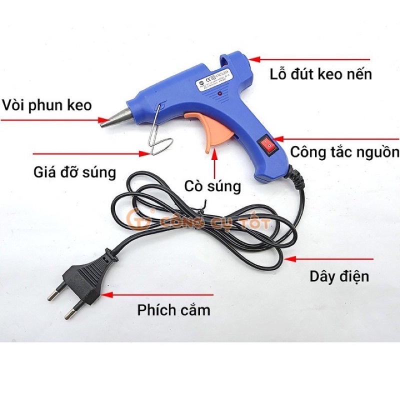 Súng Bắn Keo Nến 20W Có Công Tắc