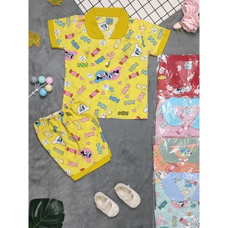 Đồ bộ lụa pijama tay ngắn bé gái