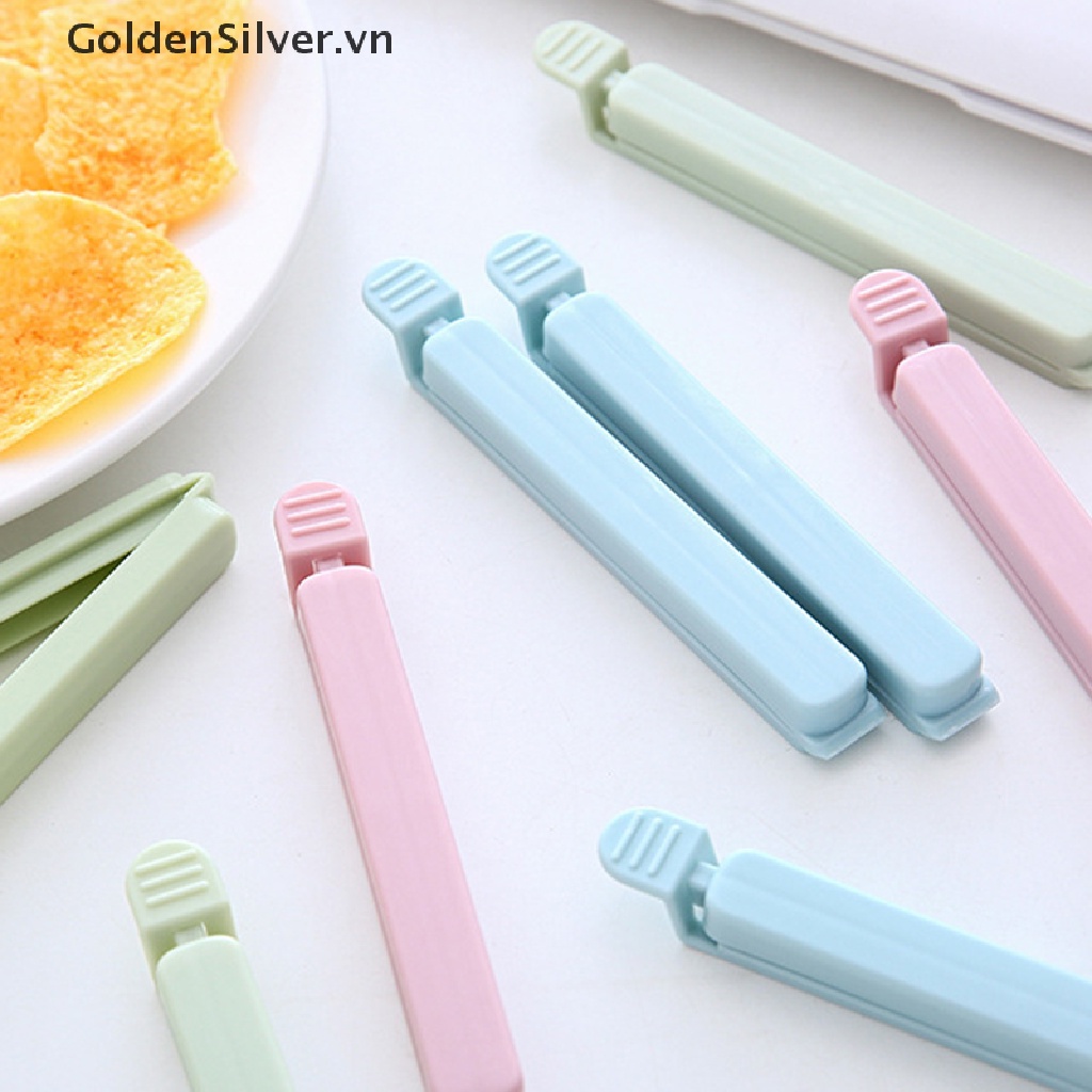 Set 5 Kẹp Miệng Túi Thực Phẩm Bằng Nhựa Màu Trơn