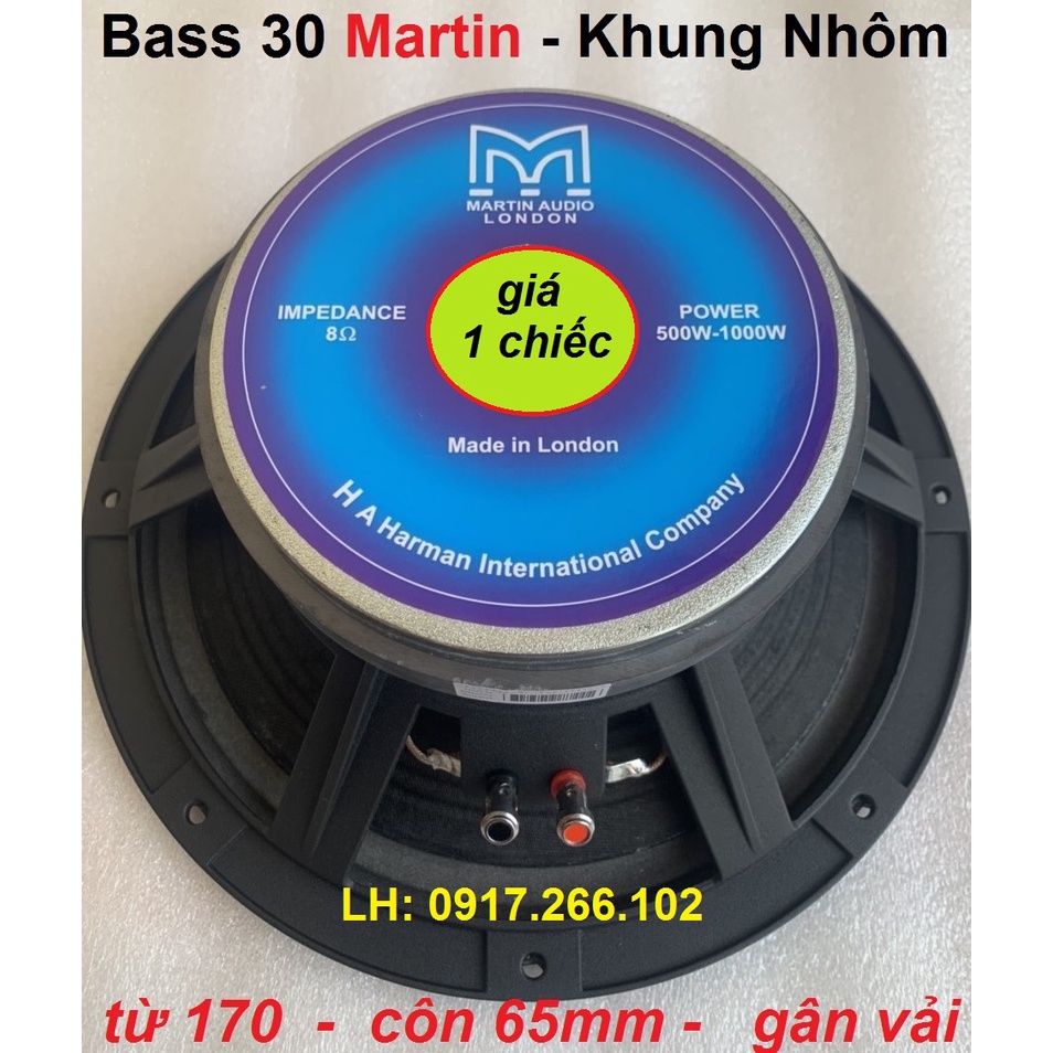 Loa Bass 30 Martin từ 170 côn 65mm gân vải 2 xếp - lời sáng bass căng - giá 1 chiếc