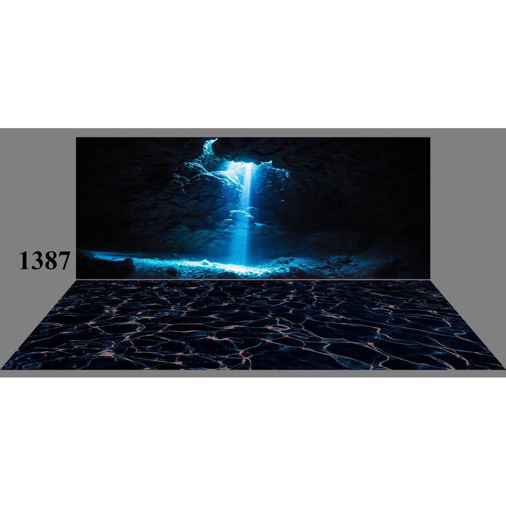 Tranh bộ lưng và đáy dán hồ cá 3d , hồ cá rồng , la hán , cá dĩa …1367