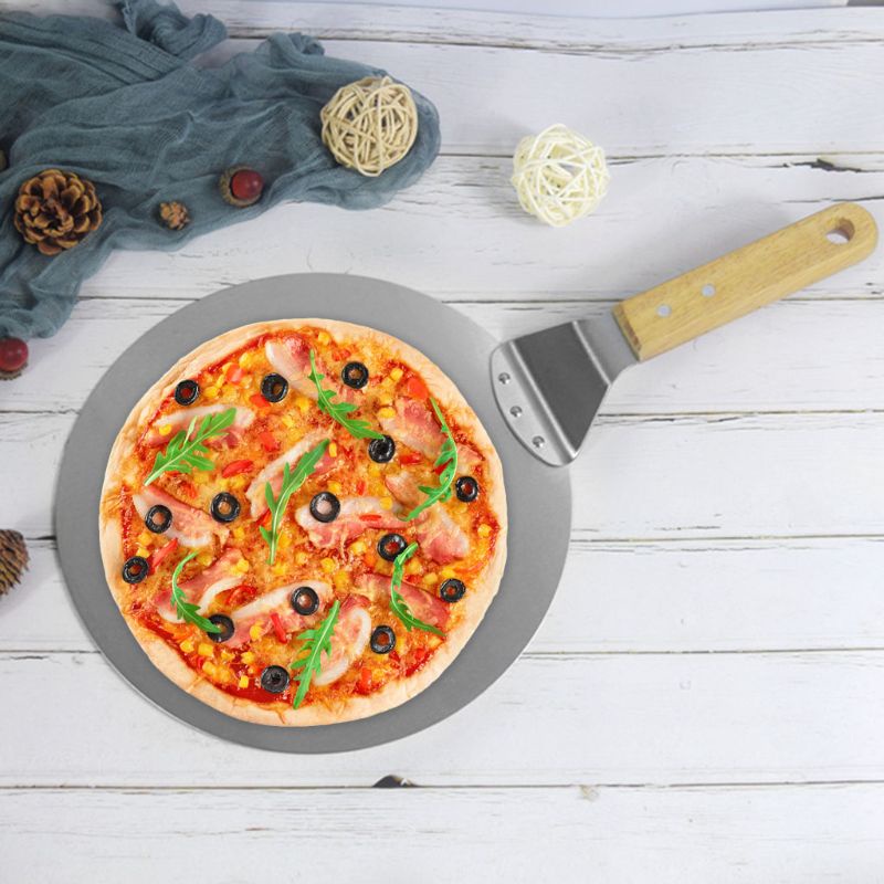 Set 3 dụng cụ làm bánh pizza xẻng chuyển phới và dụng cụ cắt thép không gỉ bền dành cho nhà bếp