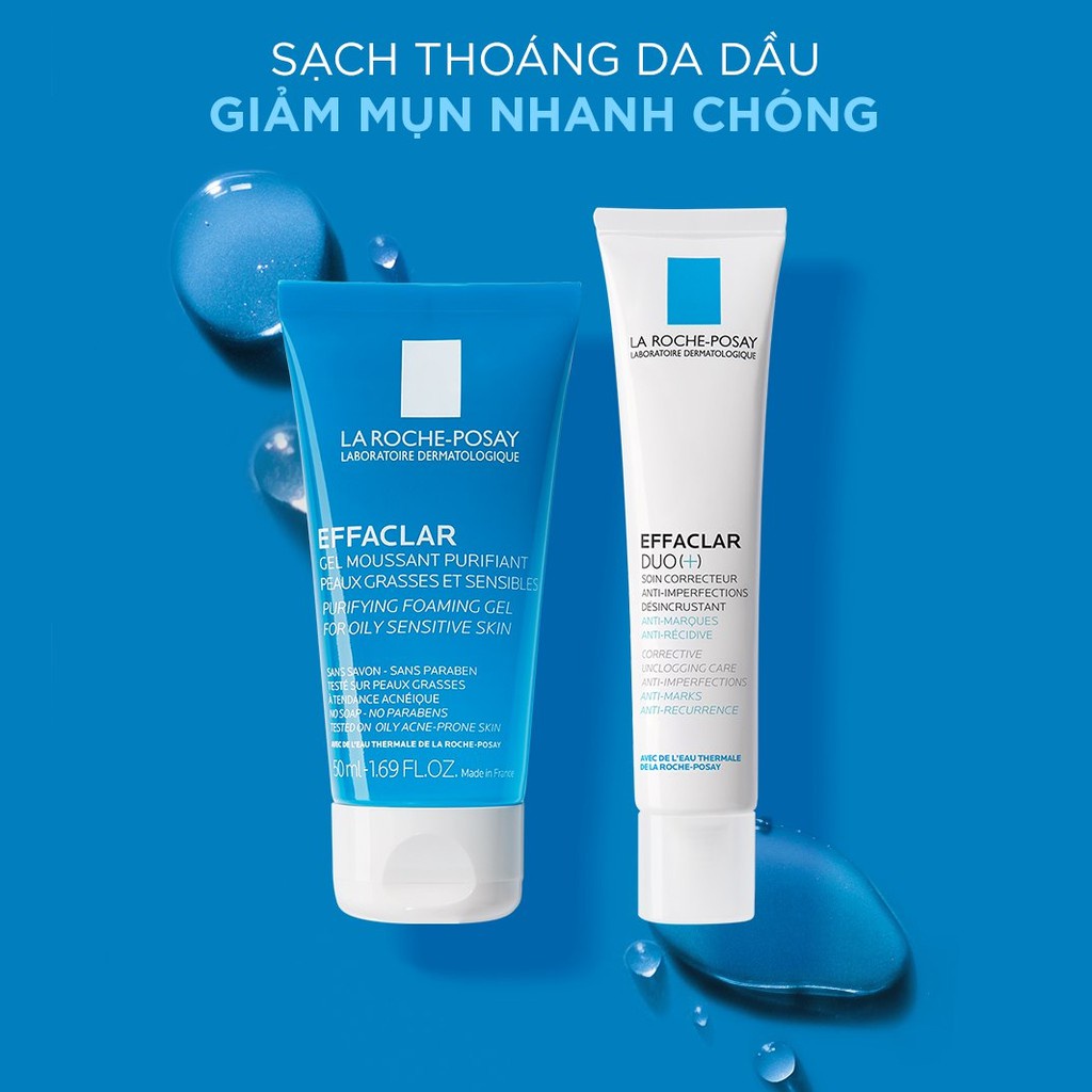 Bộ Giảm Mụn Ngừa Thâm Sạch Thoáng Cho Da Dầu &amp; Nhạy Cảm LA ROCHE-POSAY (50ml)