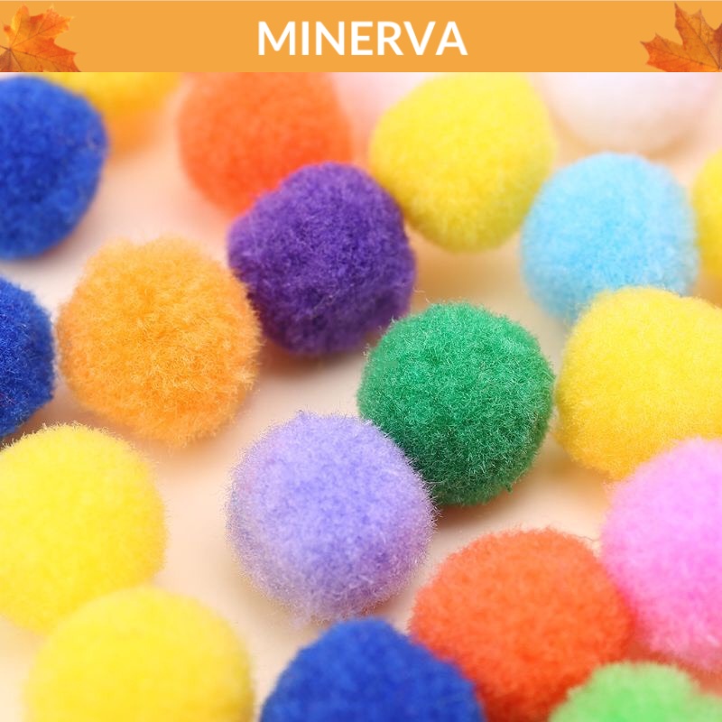 100 quả pom pom , quả cầu lông xù dùng làm đồ thủ công DIY
