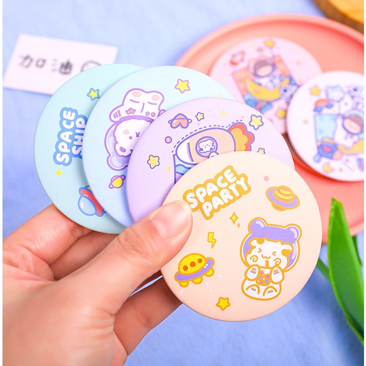 Gương Mini 1 Mặt cute giá rẻ chú Bé Phi Hành Gia Dễ Thương Gấu Thỏ House 522